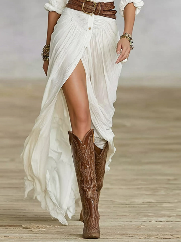 - Chic Flared Hem Dress