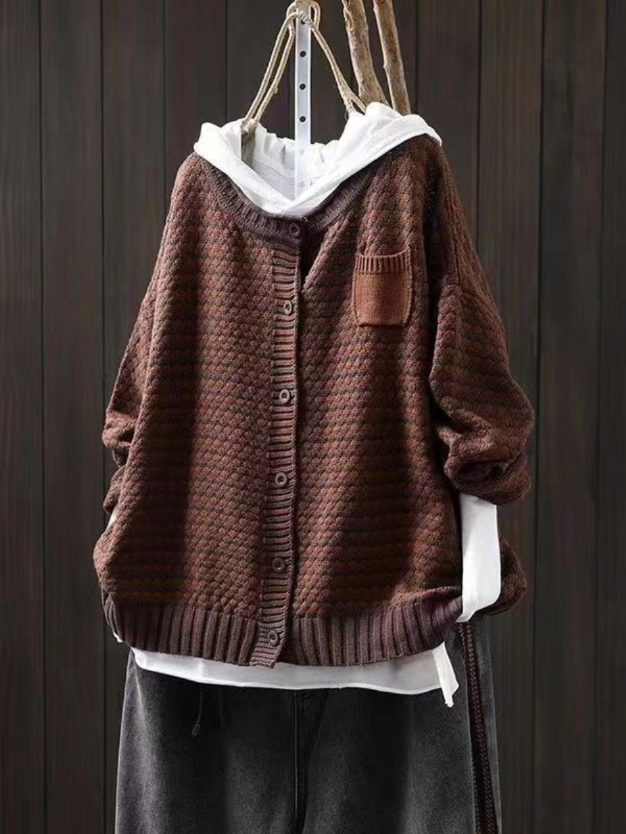 TEXTURED KNIT CARDIGAN