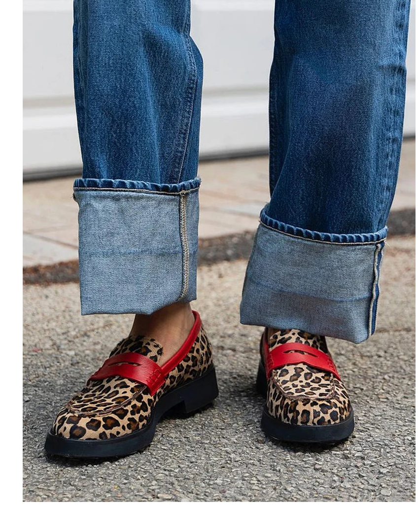 Leopard Accent Loafers