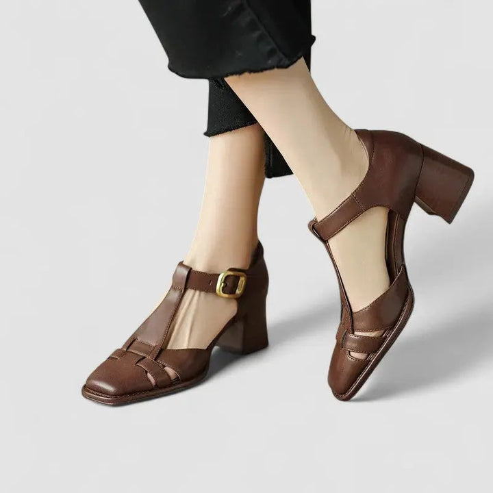 Amara | Orthopedic T-Strap Block Heels