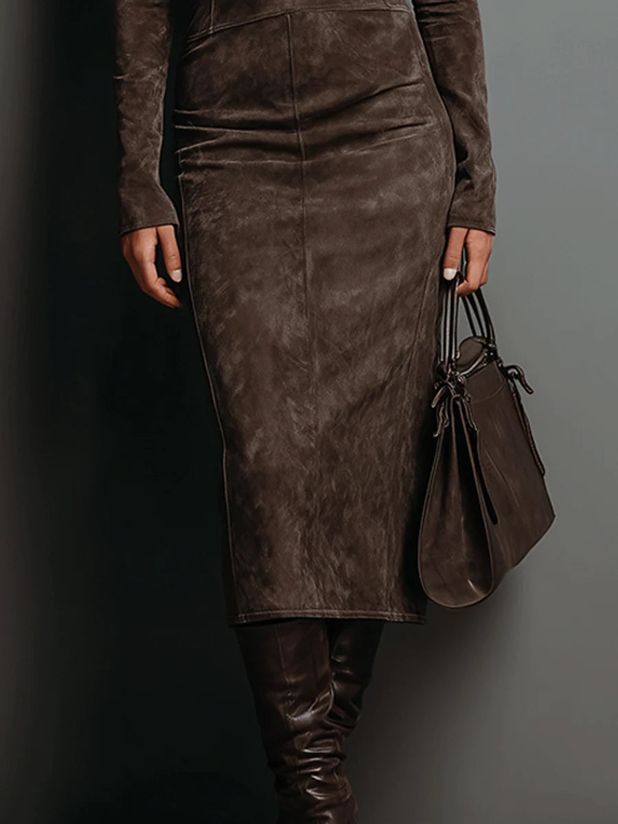 Suede Midi Dress