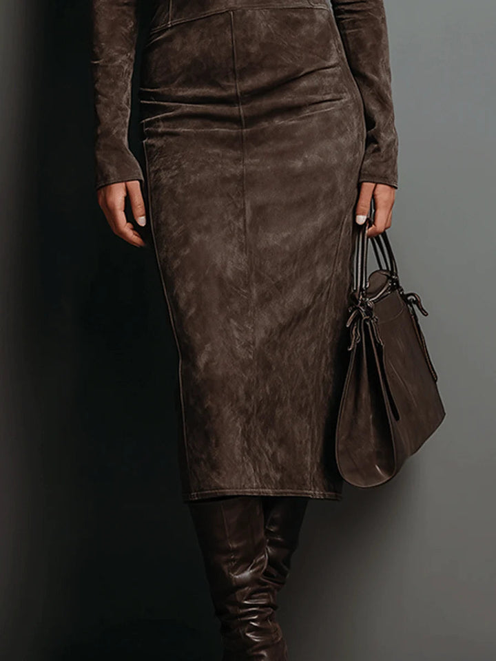 Suede Midi Dress