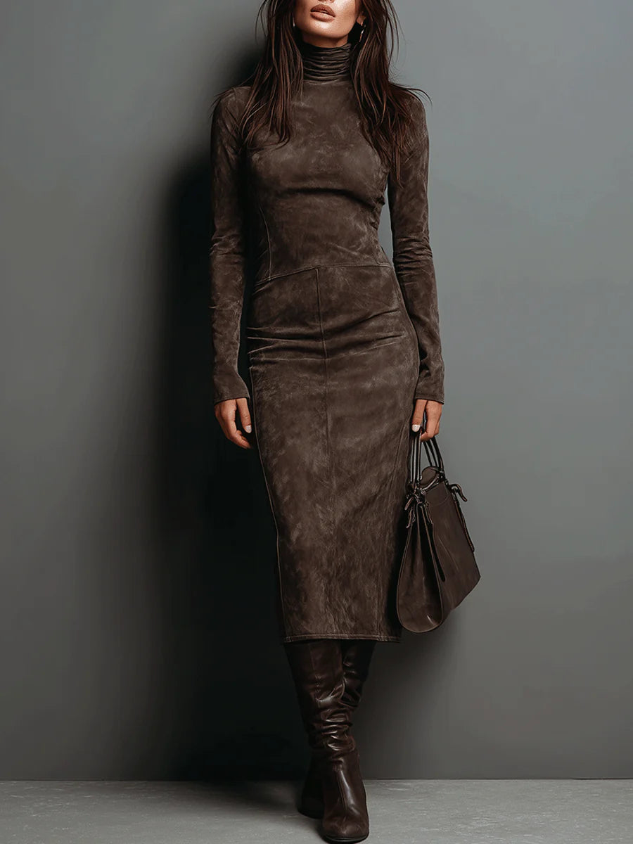 Suede Midi Dress