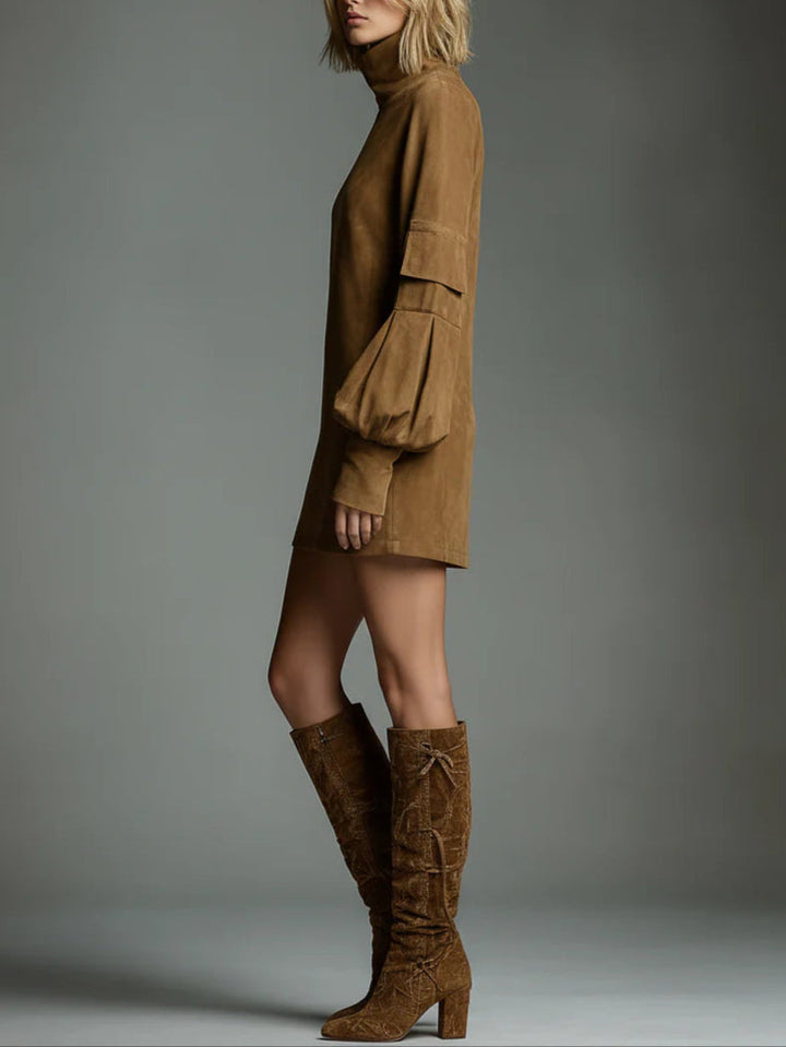 C&amp;M® | Suede Turtleneck Mini Dress