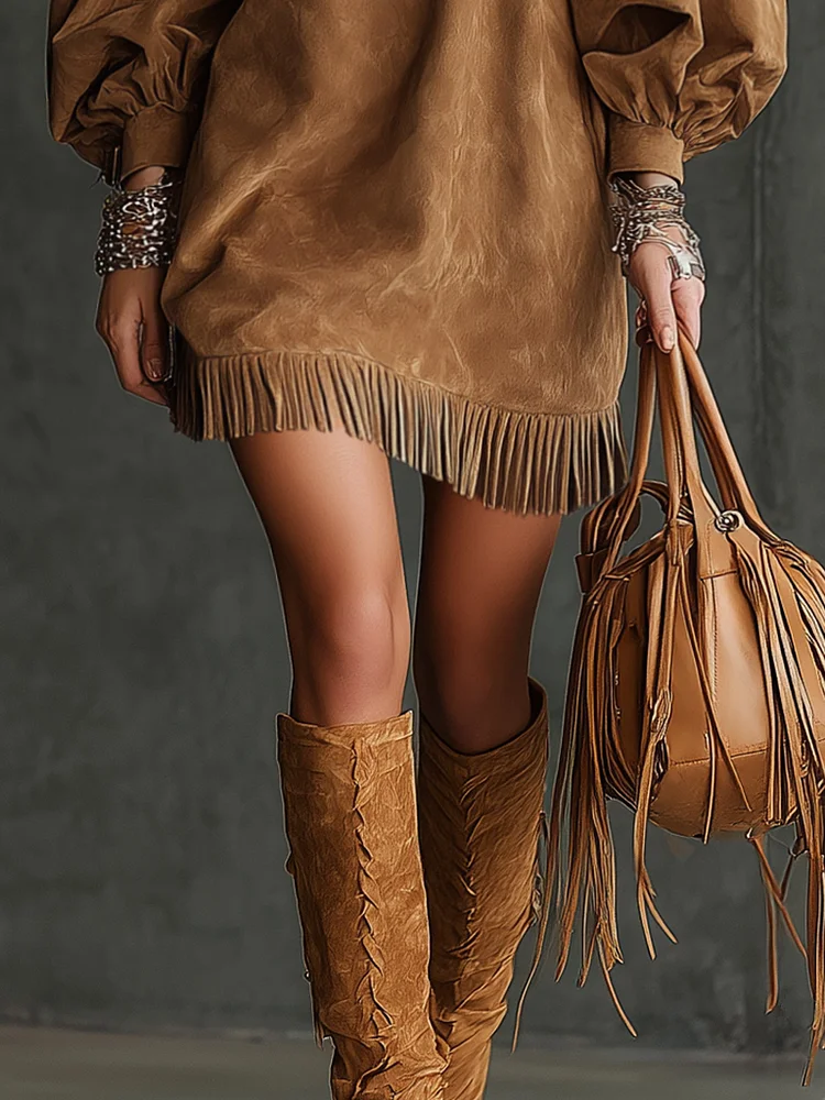 Suede Mini Dress