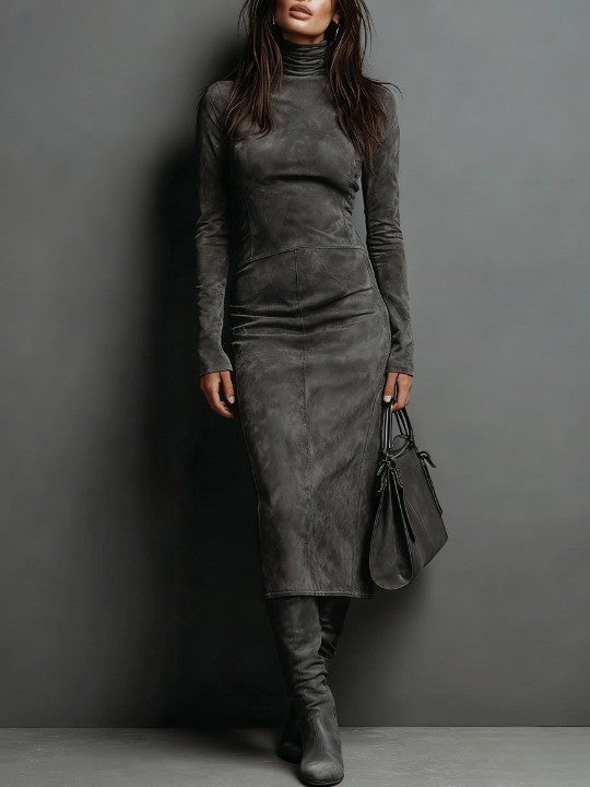 Suede Midi Dress