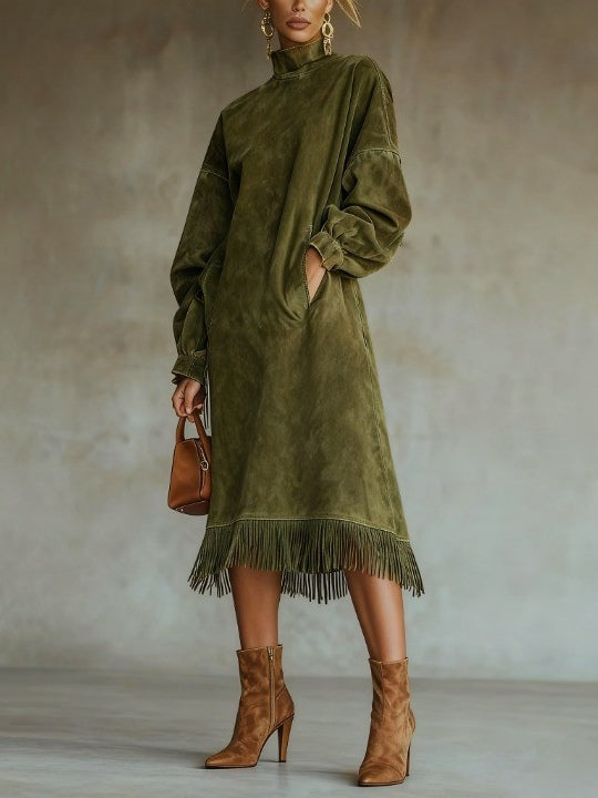 Suede Fringe Dress