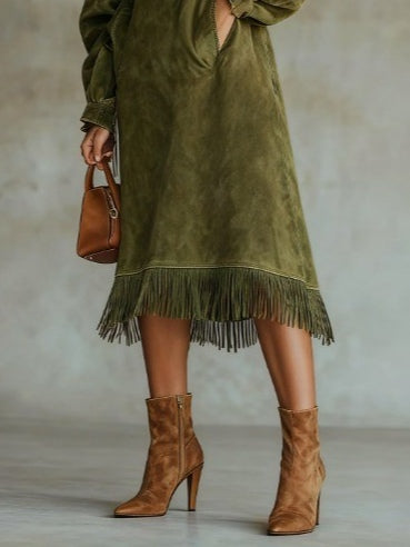 Suede Fringe Dress