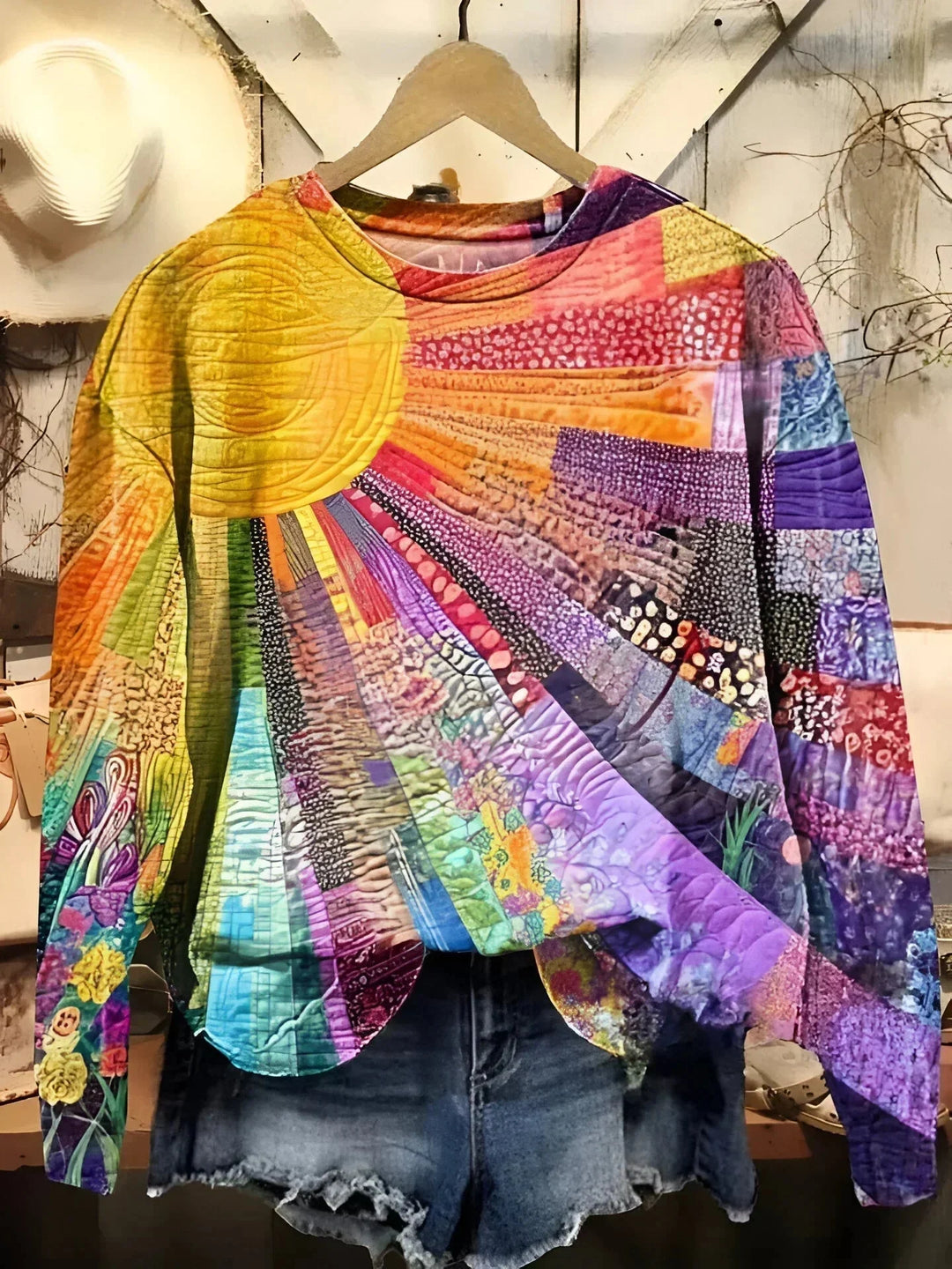 C&amp;M® - Colorful Sun Collage Sweatshirt