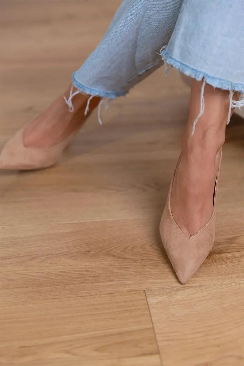 Élodie | Suede Slingback Heels